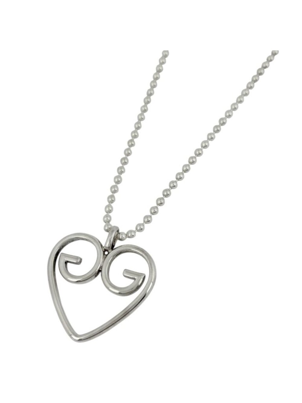 Gucci Necklace Heart Ball Chain 925 Sterling Silver